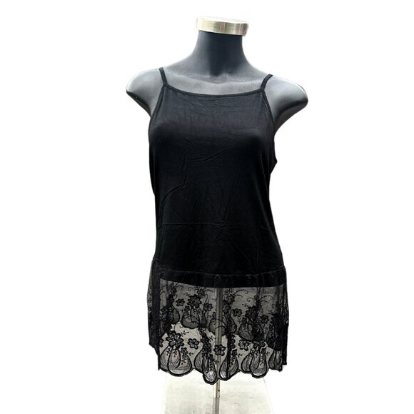 Black Lace Tank Top Extender with Built in Shelf Bra TANK-EXT-BLACK - Picture 5 of 7